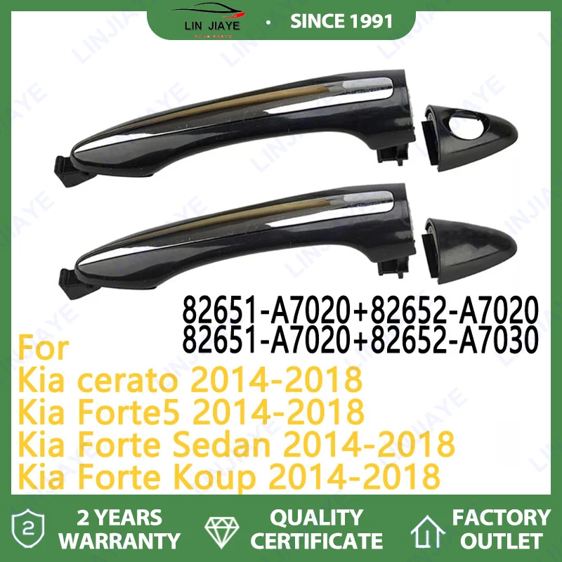 

1pc Exterior Door Handle Chrome Black Handle Front Rear Left Right For Kia Forte Cerato 2014-2018 Replace 82652A7030 82651A7020
