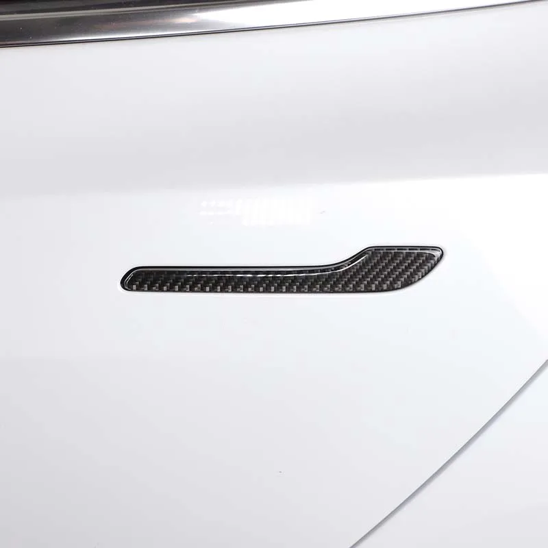 

Suetlcoity For Tesla Model 3 2017-2021 Soft Carbon Fiber Car Door handle Cover Trim Sticker Car Accessories