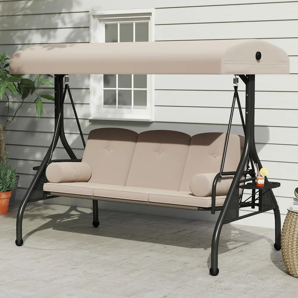 

Качели для патио с навесом, скамейка для качелей на улице, тяжелые качели для улицы с навесом, качели для патио на заднем дворе для взрослых, черные