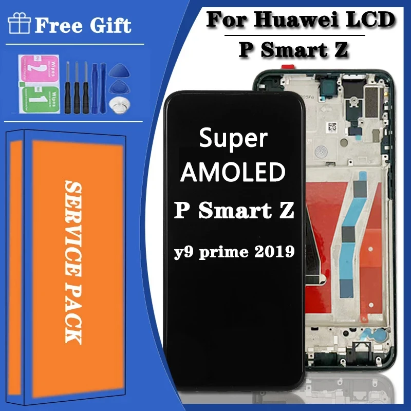 

Pop Teste 6,59 дюймов для Huawei P Smart Z ЖК-дисплей STK-LX1, дигитайзер сенсорного экрана в сборе, детали для Huawei Y9 Prime 2019, ЖК-дисплей