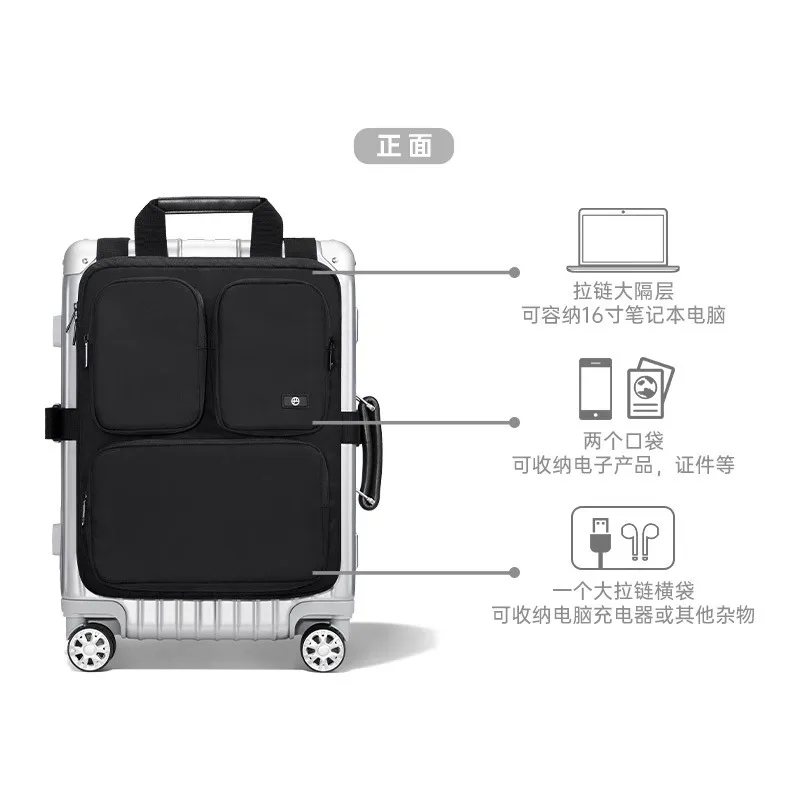 Suitcase Additional bag Large capacity boarding case hanging bag Foldable external storage bag tie