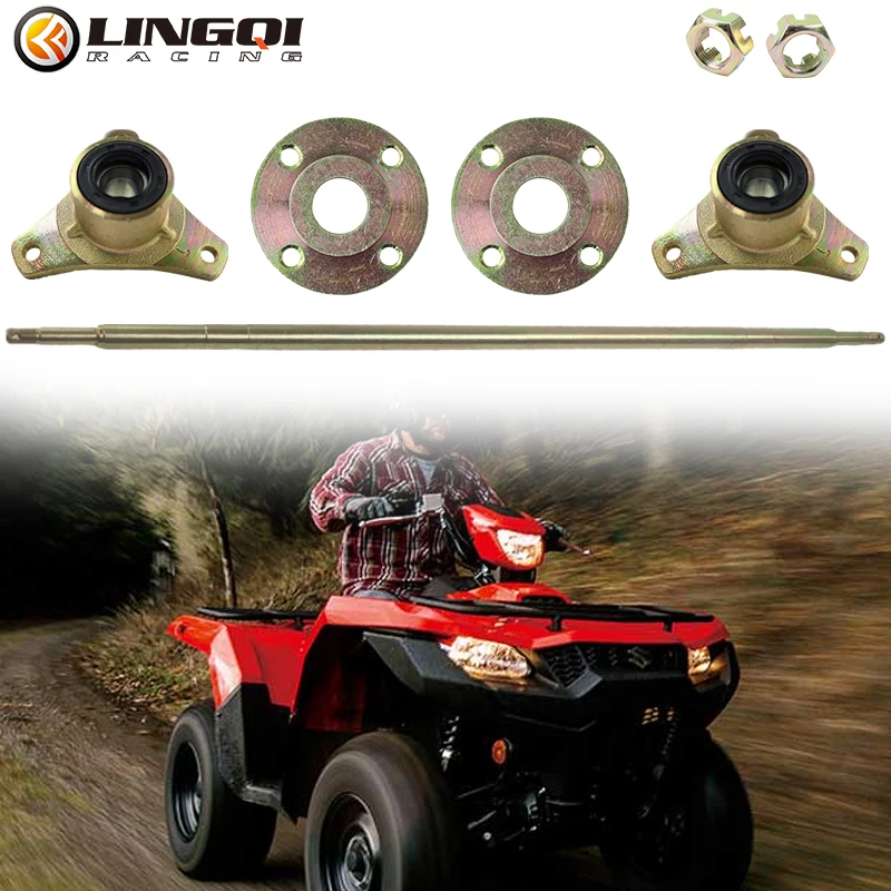 LINGQI ATV Go Kart Rear Axle Mounted Bearings Pillow Block Housing 850mm 1000mm Steel For 150cc 200cc 250cc UTV Buggy 4 Wheel