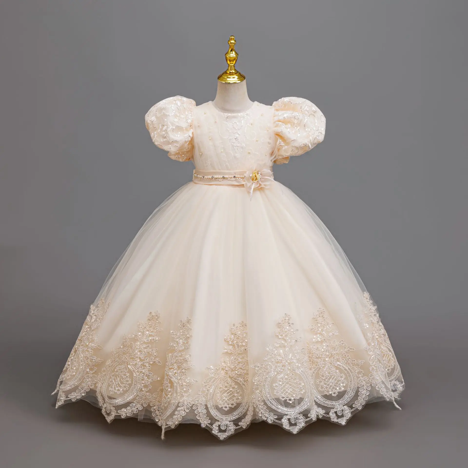 4-12 years old flower boy wedding dress evening dress sequins long Halloween girl dress Christmas performance host speeches
