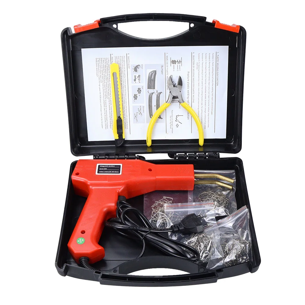 50W Plastic Welder Hot Stapler 1200PCS Staples Kit Portable Plastic Welding Machine Toolbox for Car Bumper Crack Kayak Repair