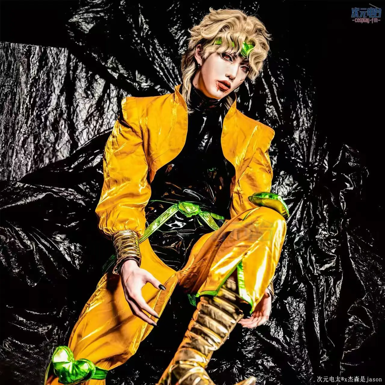 Anime JoJo Adventure Dio Brando Cosplay Costume Yellow Uniform Full Set Halloween Carnival Christmas Party Prop Suit