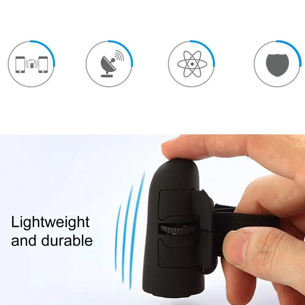 Thumb-operated Mouse Lightweight Portable Wireless Finger Rings Mouse for Laptop Tablet Pc Reduce Keyboard Mouse Time 2.4g Usb