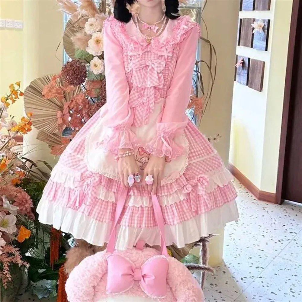 Long Sleeve Autumn Japanese Style Lolita Shirt Blouse Cute Doll Collar Bow Sweet Fairy Princess Tops Cute Casual Shirts Blusas