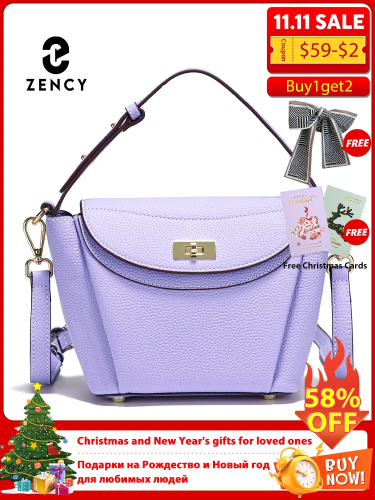 

Zency Роскошная женская сумка-тоут из натуральной кожи Элегантная элитная сумка через плечо Сумка через плечо Сумки с верхней ручкой Благородная фиолетовая сумка