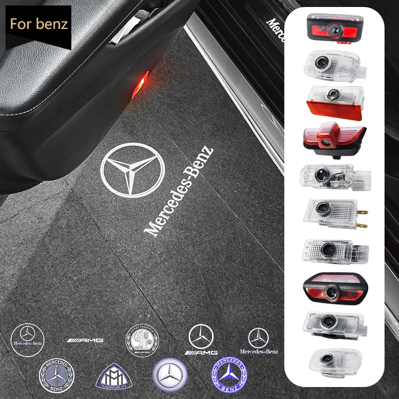 

. **2 шт., лампа приветствия двери автомобиля, лазерный проектор, светодиодный светильник для AMG Class W204 W205 W203 W206 W220 W211 W212 GLC CLS