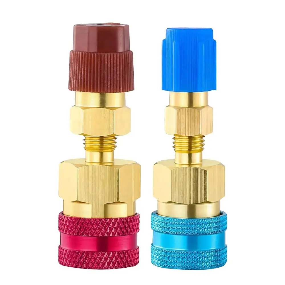1/2Pcs High and Low Side R1234YF Quick Coupler Adapter Auto Off Multifunctional Refrigerant Quick Couplers Kit Prevent Leakage