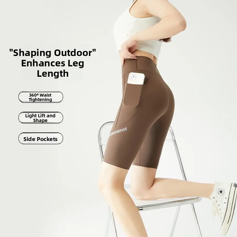 Collants en peau d'arche cinq-quarts pour femmes, exercice fin, Fitn, Yoga, sport, resserrement des fesses, pantalons en Lycra légers pour l'été