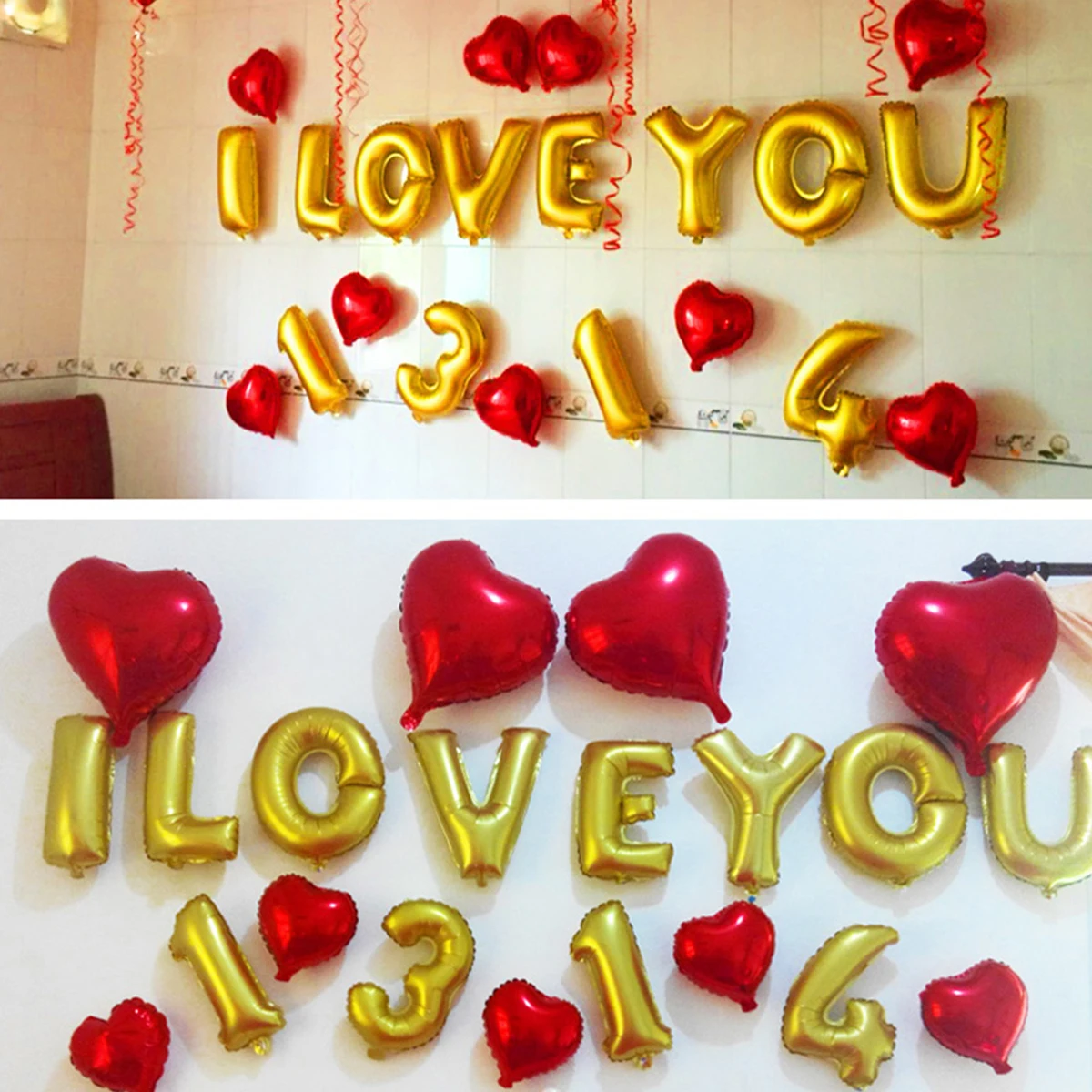 

32 inch Thickened Helium Foil Balloons Birthday Number Balloons 4 for Wedding Anniversary Decoration (Gold)