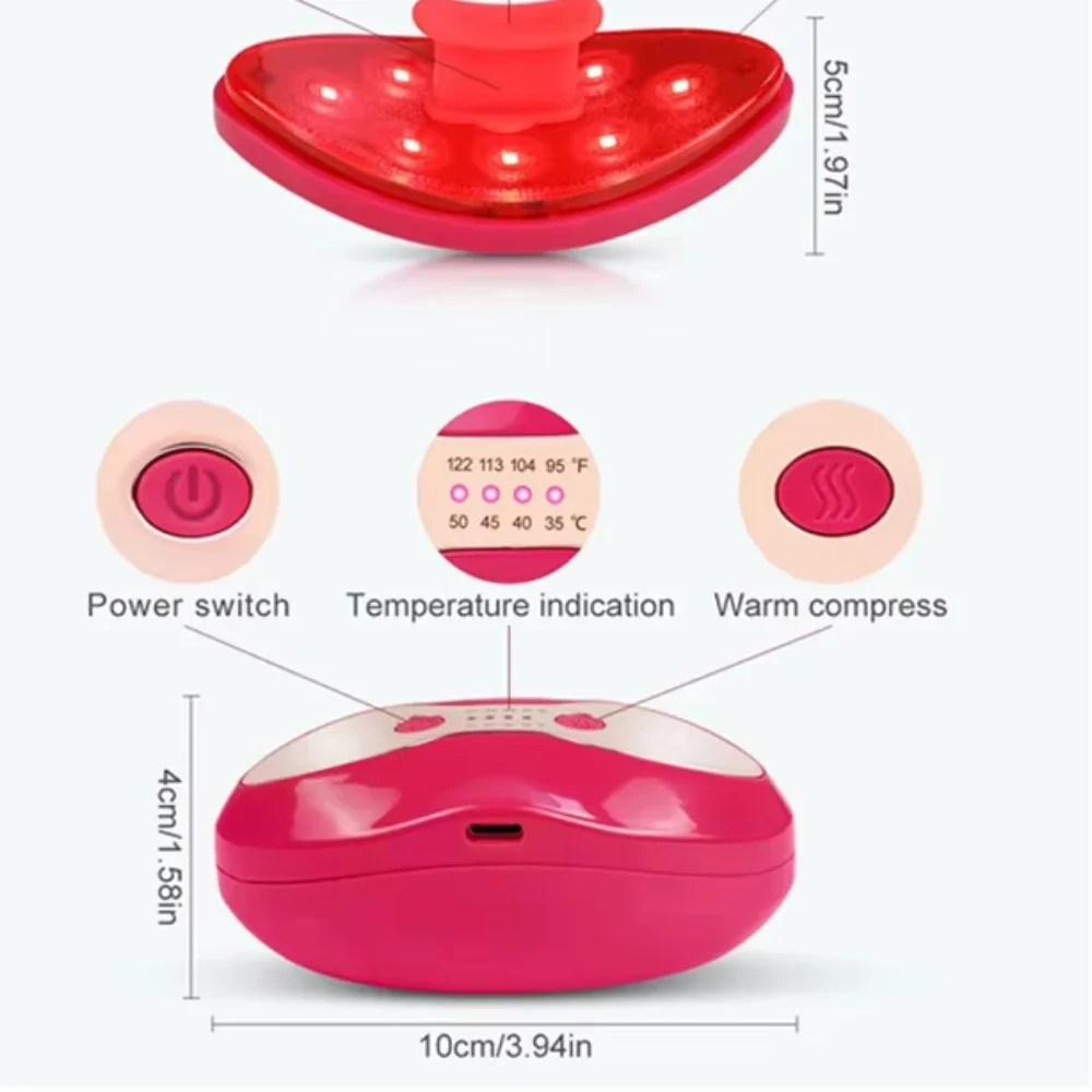 Dispositivo de regordete de labios Terapia de luz roja Herramienta de cuidado de labios y ojos 2 en 1 con calefacción para herramientas de belleza antienvejecimiento