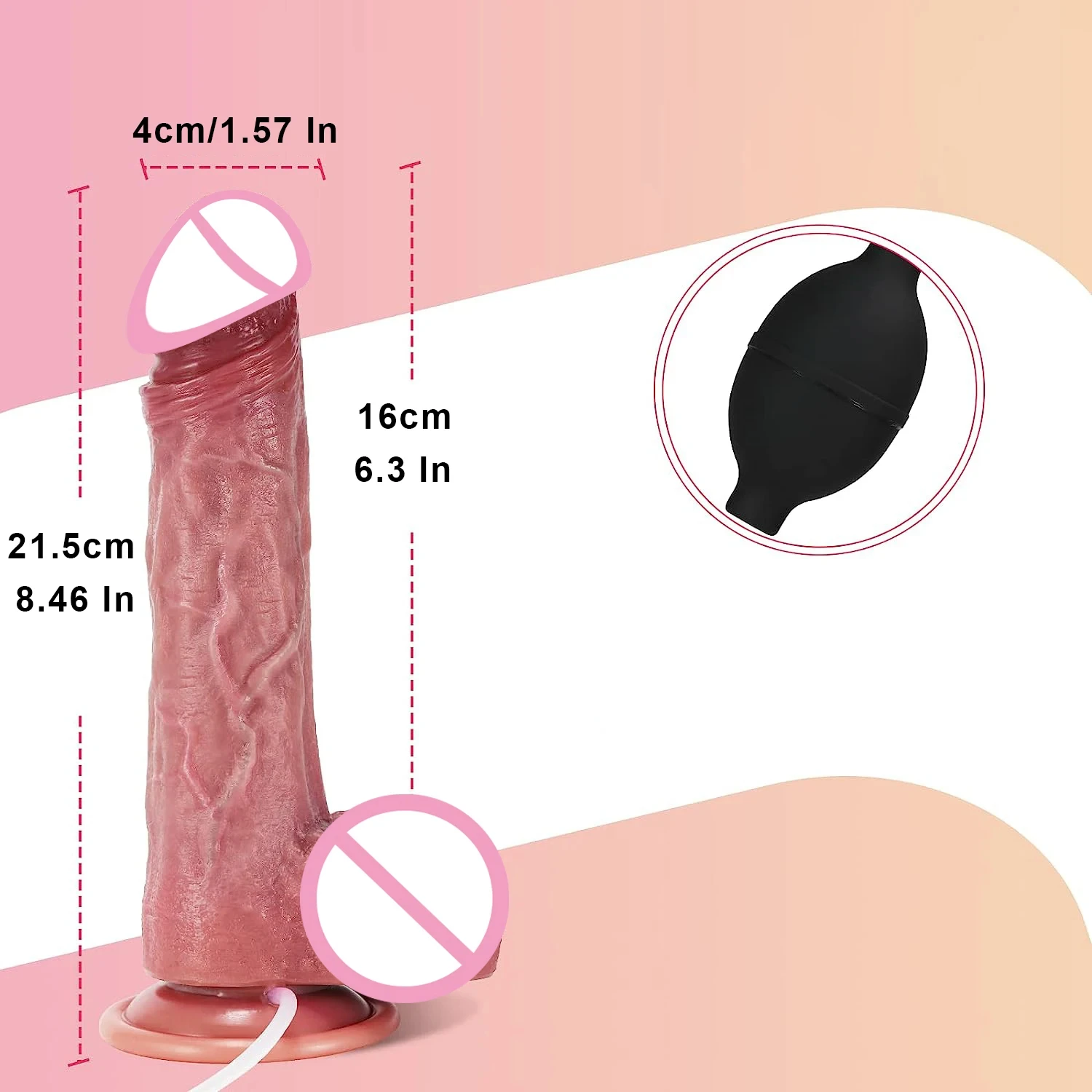 Realistic squirting dildo with suction cups Cumming penis G-spot orgasm Anal prostate dildo Adult sex toys for men and women 8.5