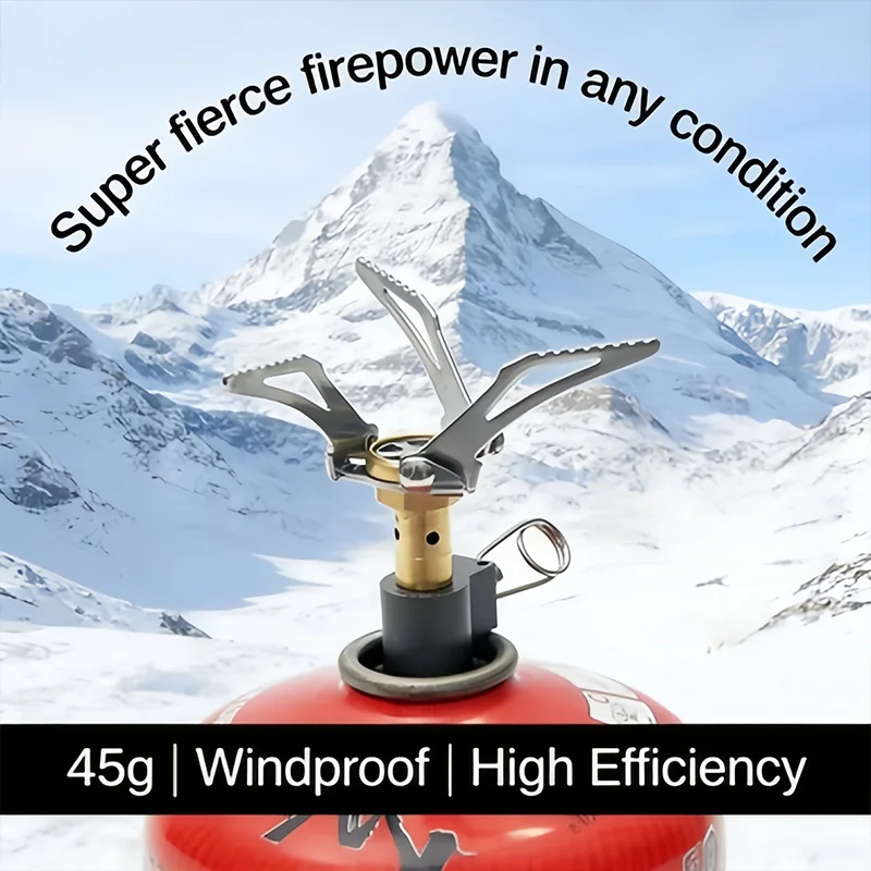 

HAW3000T Titanium Mini Camping Gas Burners 45g One-Piece Pocket Stove Outdooor Hiking Folding Cooking Furnace Portable ﻿