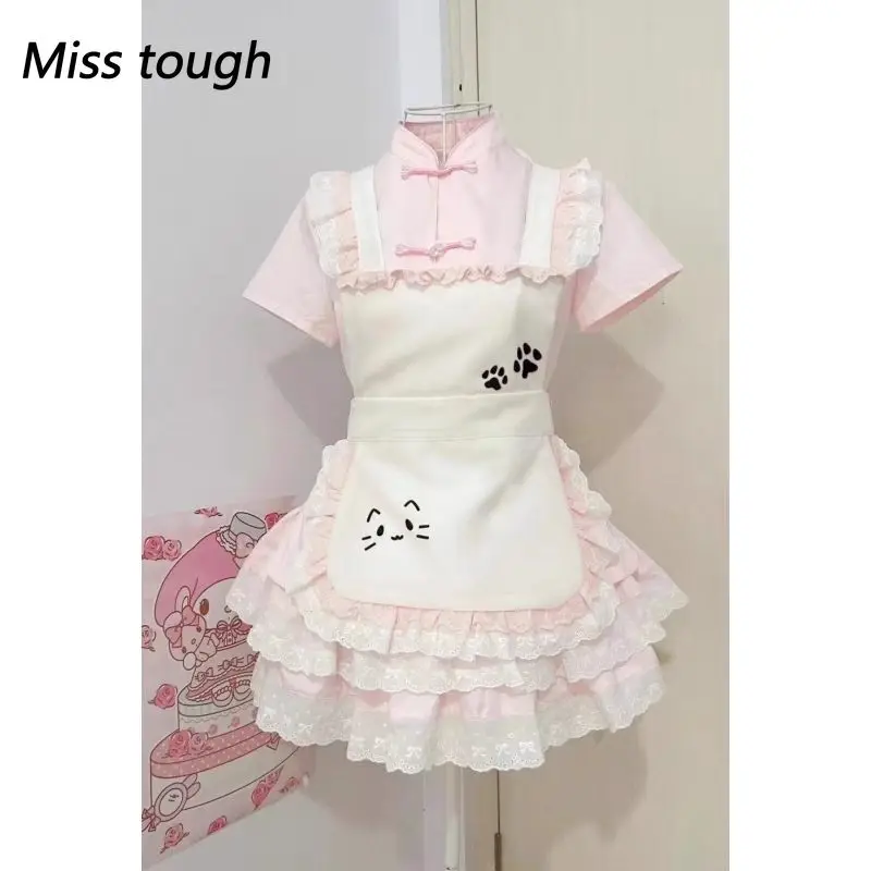 

Весенний японско-корейский модный женский комплект из двух предметов в стиле преппи Y2K Лолита Кавайи, милый дизайн, праздничные костюмы 2026, женская одежда