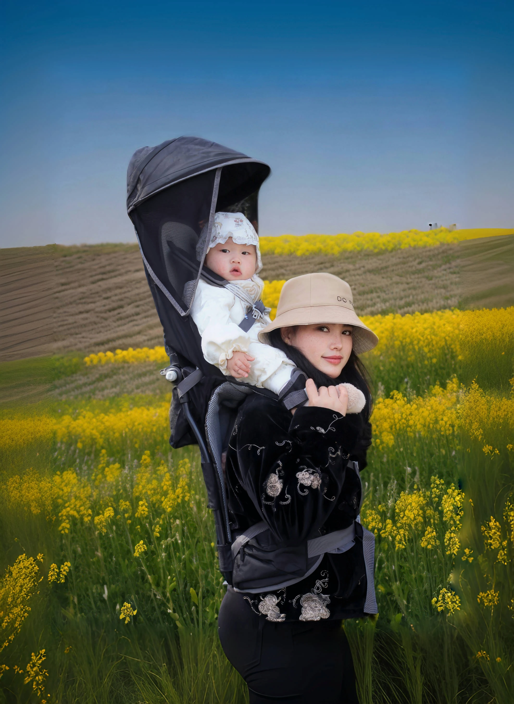 Baby walking artifact baby back frame outdoor saddle shoulder seat with awning children ride high