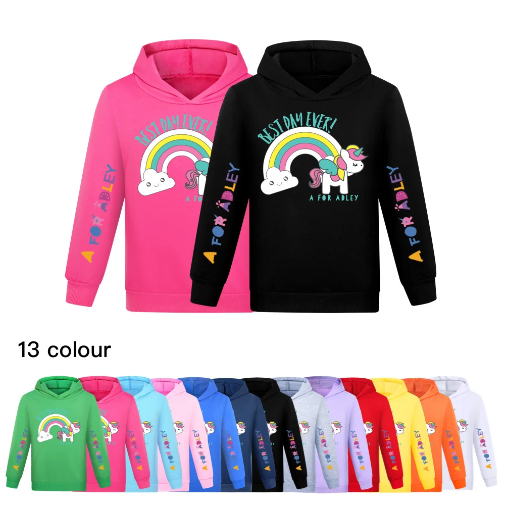 

Girls Boys A for Adley Hoodies Sweatshirt Tops Kids Fashion Casual Pullover T-shirt Children Spring Fall Harajuku Sports Clothes