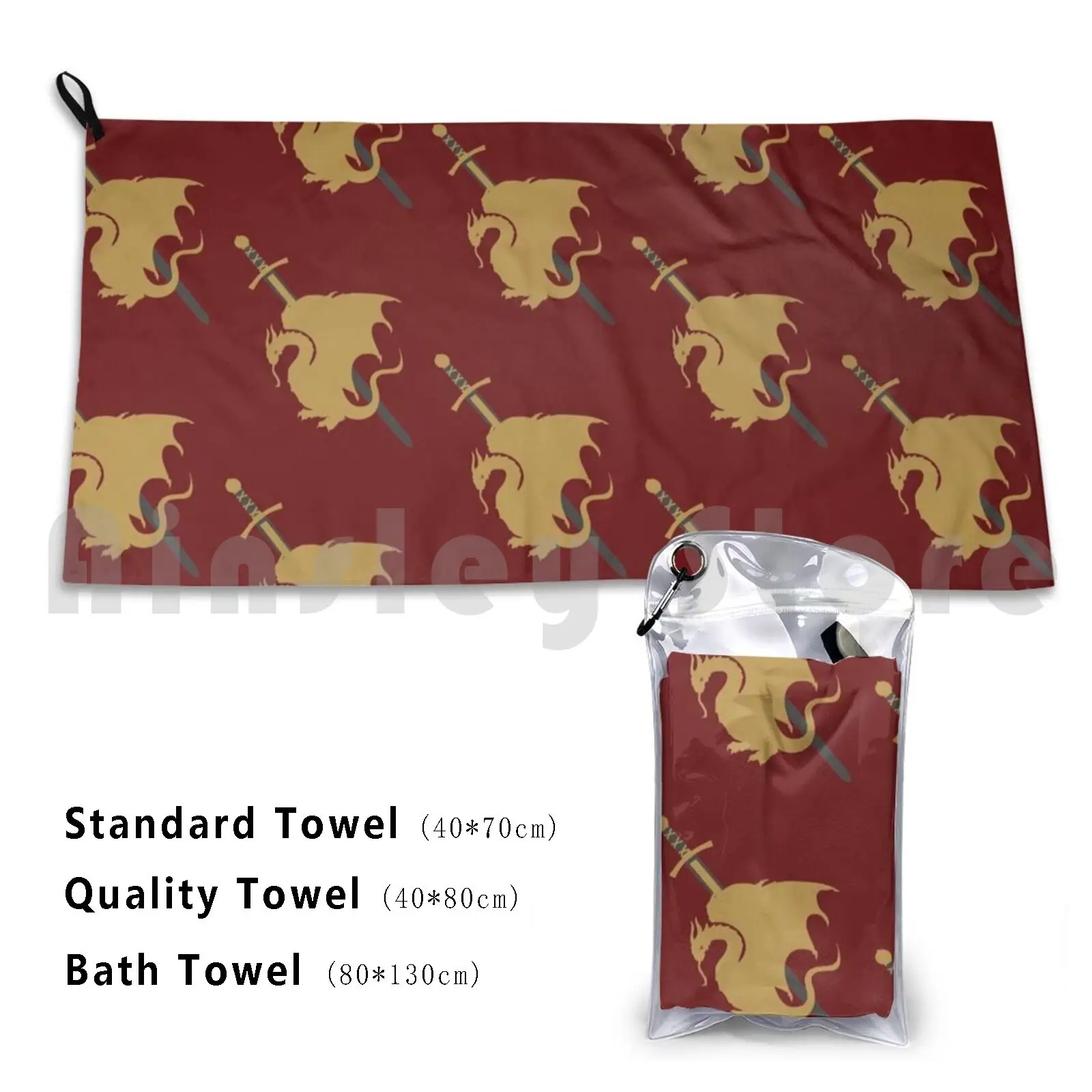 

Excalibur Wyvern Beach Towel Quick Dry Quality Towel Merlin Merlin Merthur Arthur Pendragon Dragon
