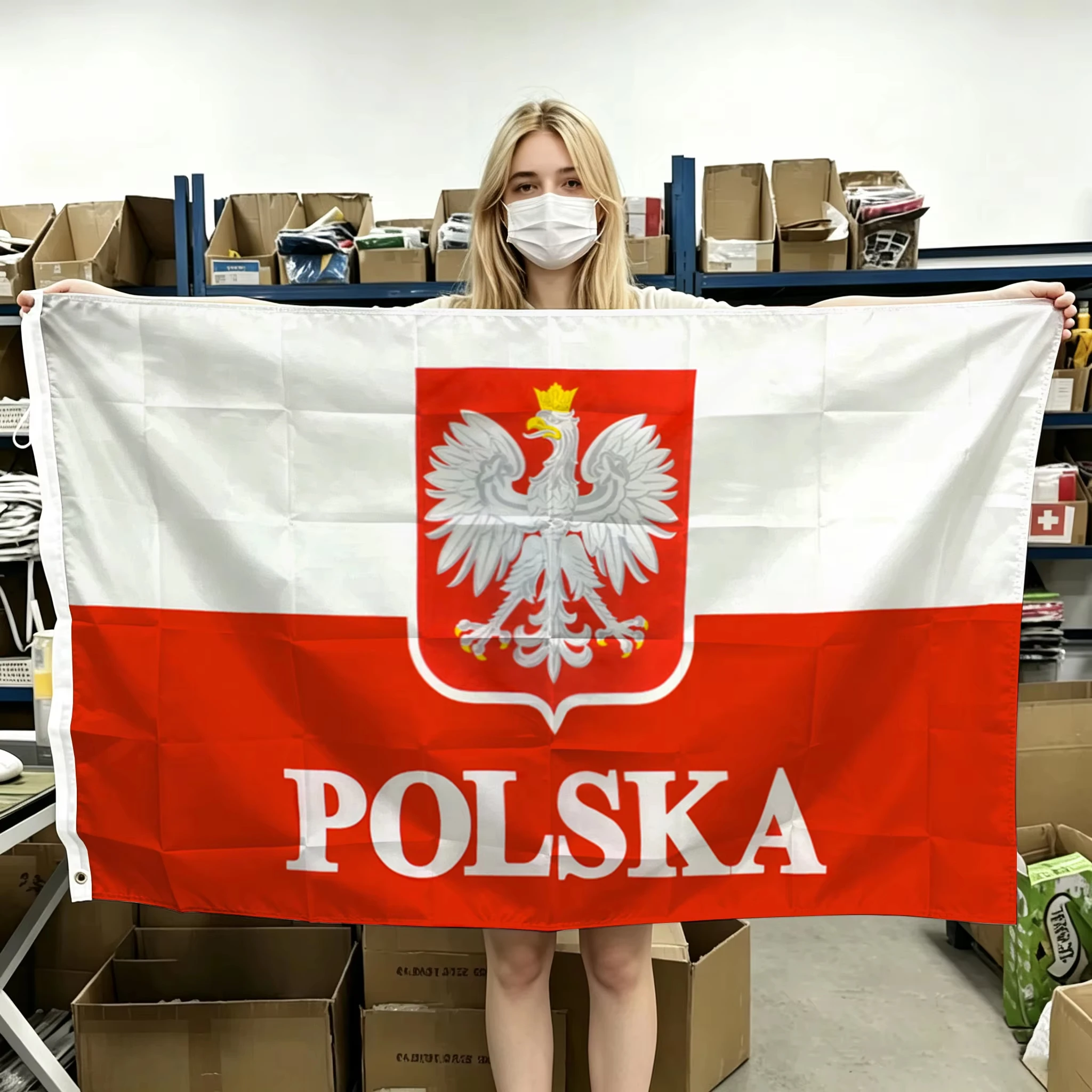 60x90cm 90x150cm 120x180cm Poland Emble Flag Polish National Tapestry Polyester Banner With Brass Grommets For Wall Decor