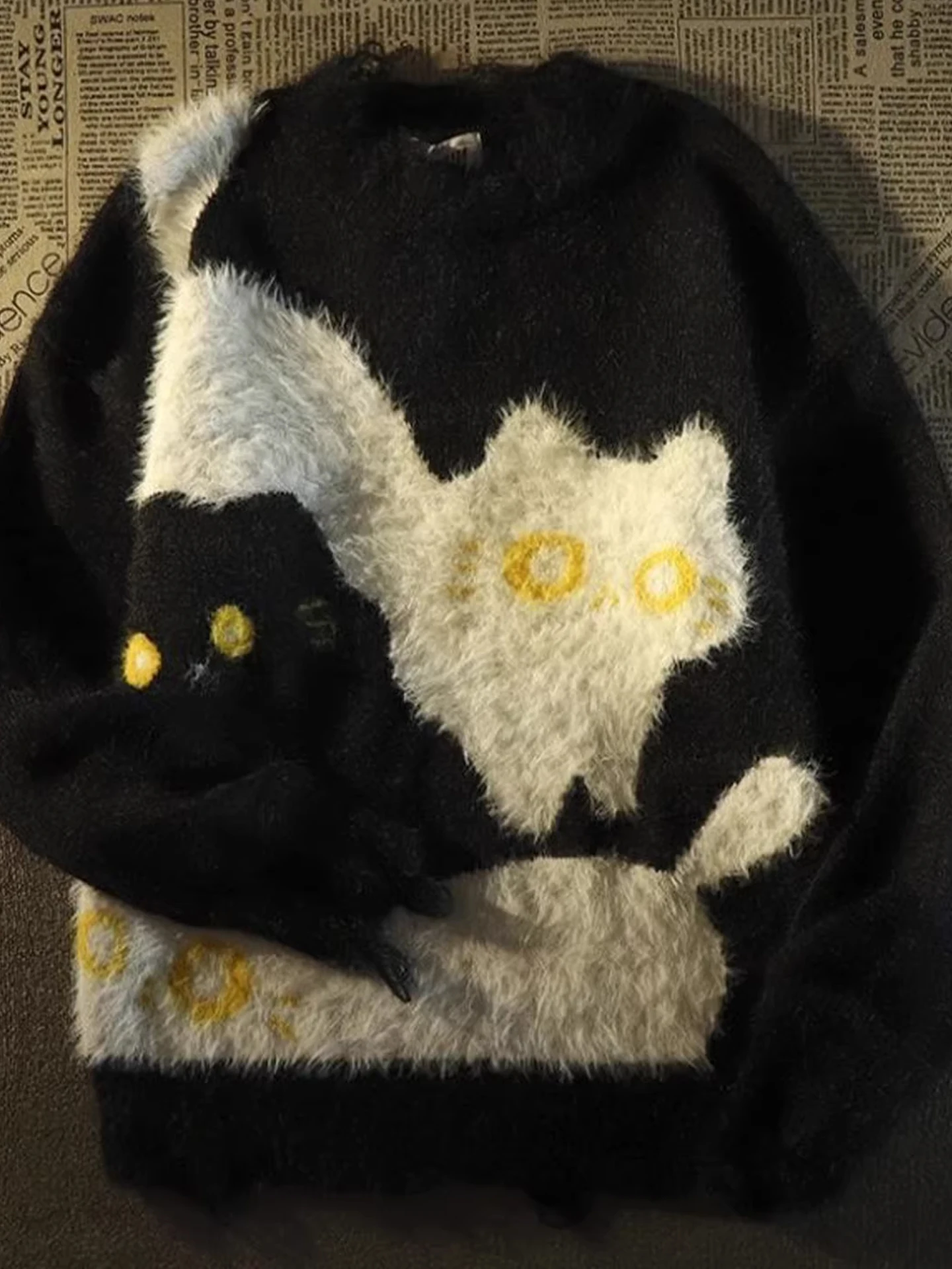 

Американский круглый свитер Lazy Sle Hole, осенне-зимний теплый свободный крой, универсальный свободный топ для пар