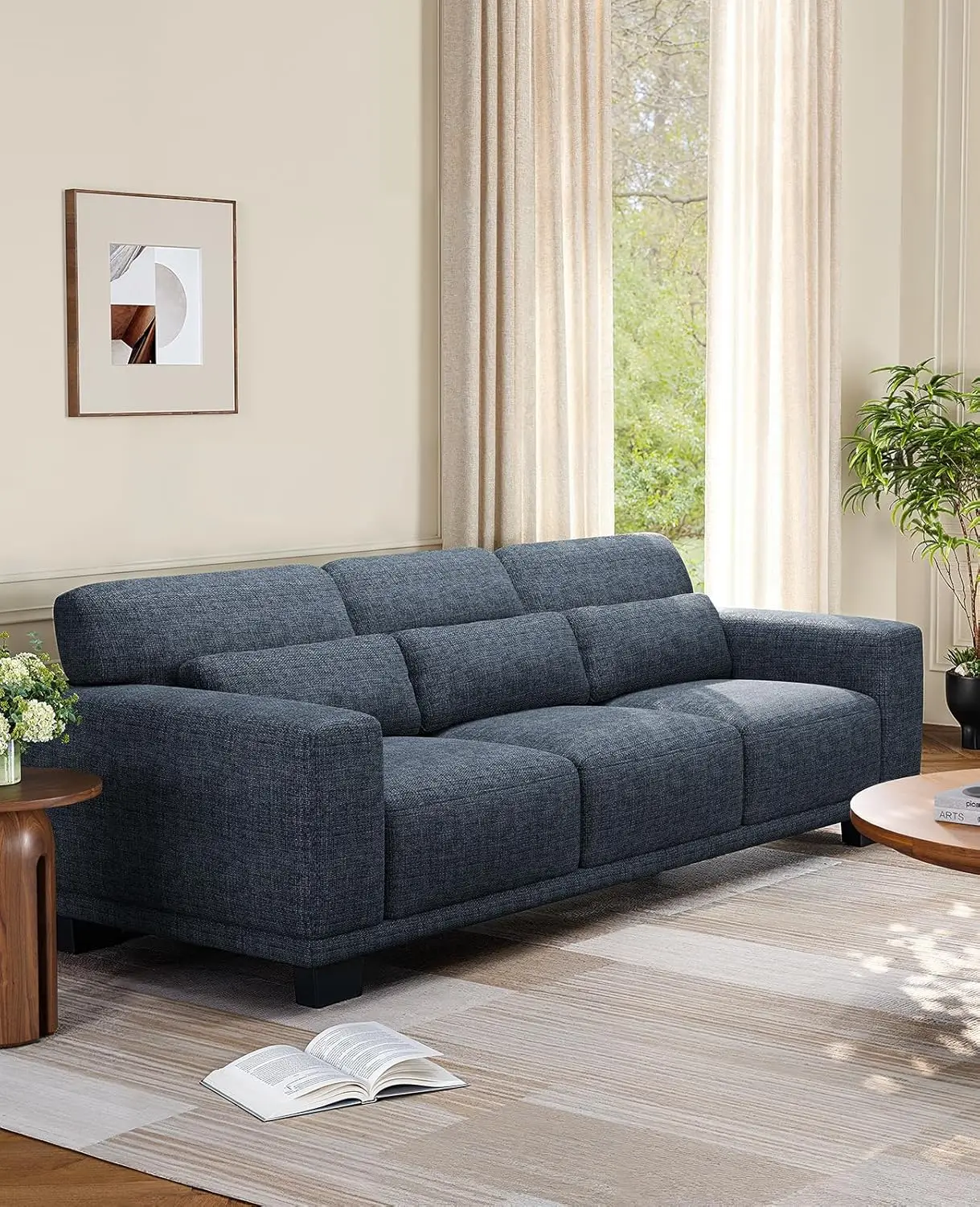 

Диван 89 дюймов, 3-местный диван для гостиной, современный диван с глубокими сиденьями и широкими подлокотниками, удобный диван, на заказ