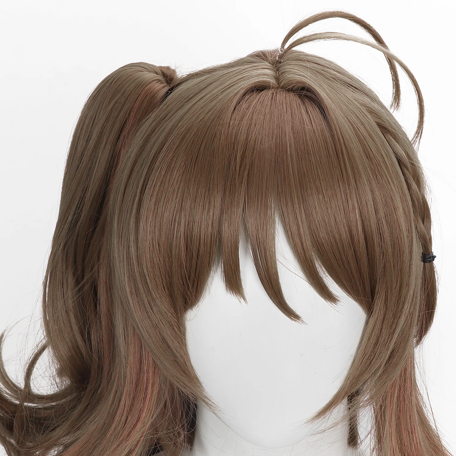 Peruca cosplay eyjafjalla longa 85cm anime jogo peruca arknights ombre marrom peruca sintética divisão rabo de cavalo mulher peruca cosplay com franja