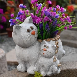 Lovely Cat Silicone Mold Cartoon Flower Pots Mold Tray Mold for Home Decorations Exploy Resin Molds DIY Crafts Dropship