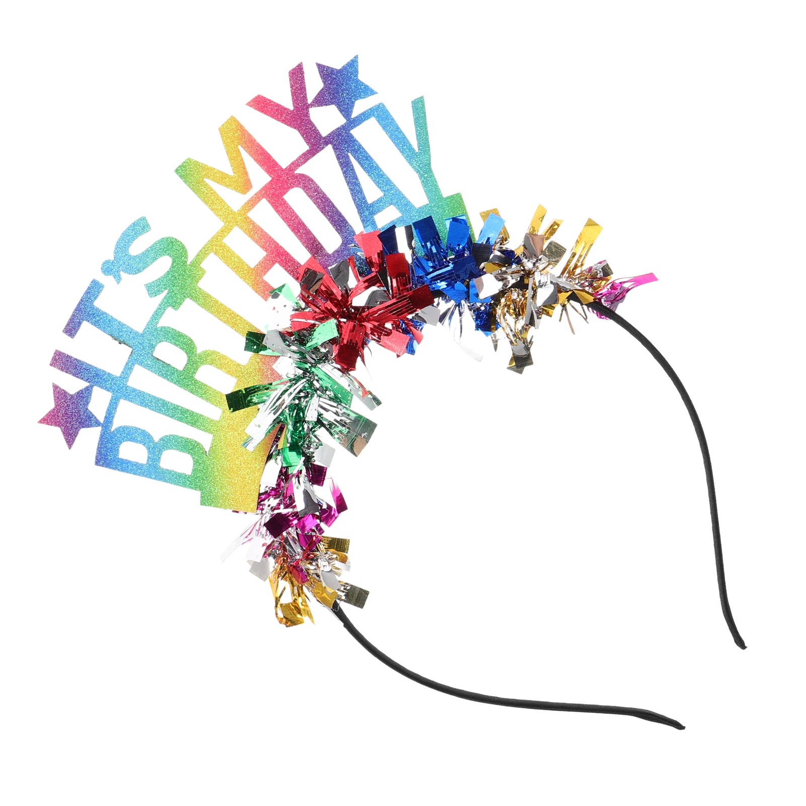 

Multicolor Rainbow Tassel Birthday Headband Crown For Women Girls Funny Party Accessories Happy It'S My Birthday Decorations