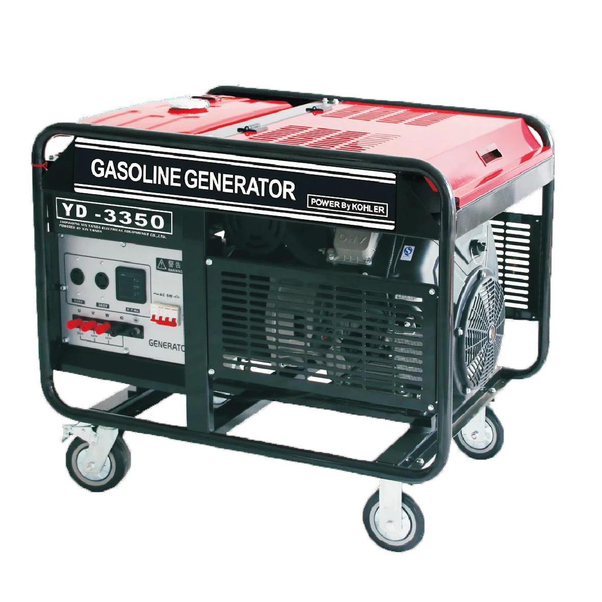 15kw/18kva 230/400V 3P Portable gasoline generator with inverter KOHLER engine motor air cooled DC/AC output with wheels