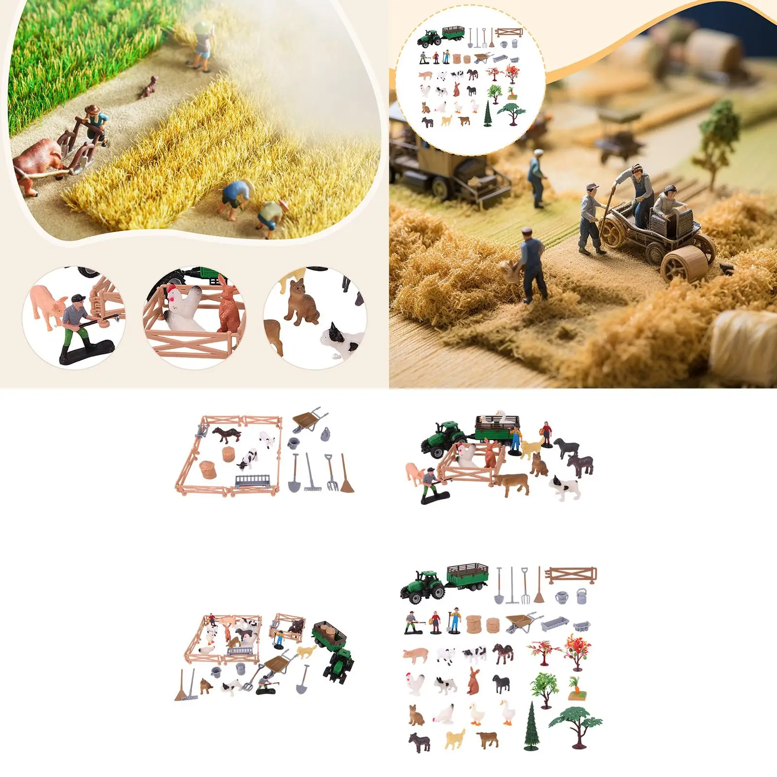 Boerderijdieren Figuren Speelgoedcollectie Realistische decoraties Gesimuleerde micro-landschapsmodelbeeldjes voor kinderen Volwassenen Kinderen