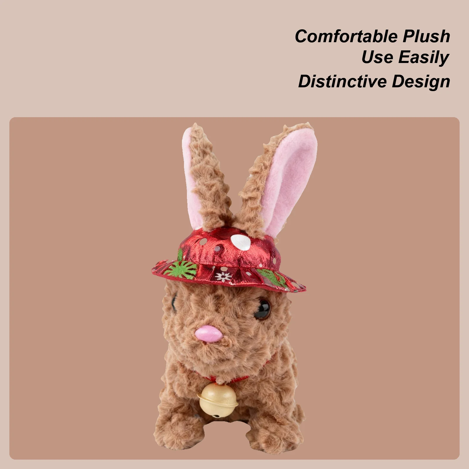 Plush Bunny Toys Jumping Walking Bunny Interactive Toy For Boys Girls Living Room Bedroom Playroom Classroom Nursery Travel Car