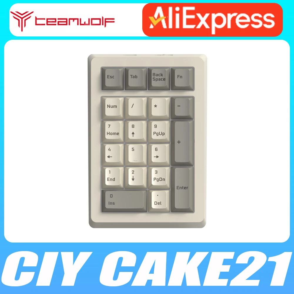 

Teamwolf CIY Cake21 Mini Mechanical Keyboard Three Mode Customize Numpad Wireless Gaming Keyboard Hot Swap Pc Gamer Office Gift