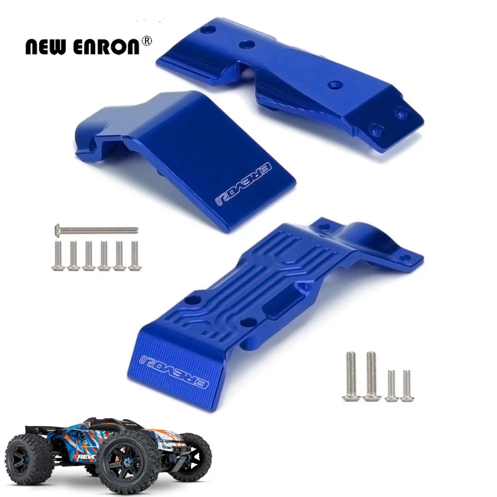 #8637 RC Aluminum Front 2 pieces Rear 1 piece Skid Plate Chassis Guard FOR RC Car Traxxas 1/10 ERevo E-Revo 2.0 86086-4 Upgrade