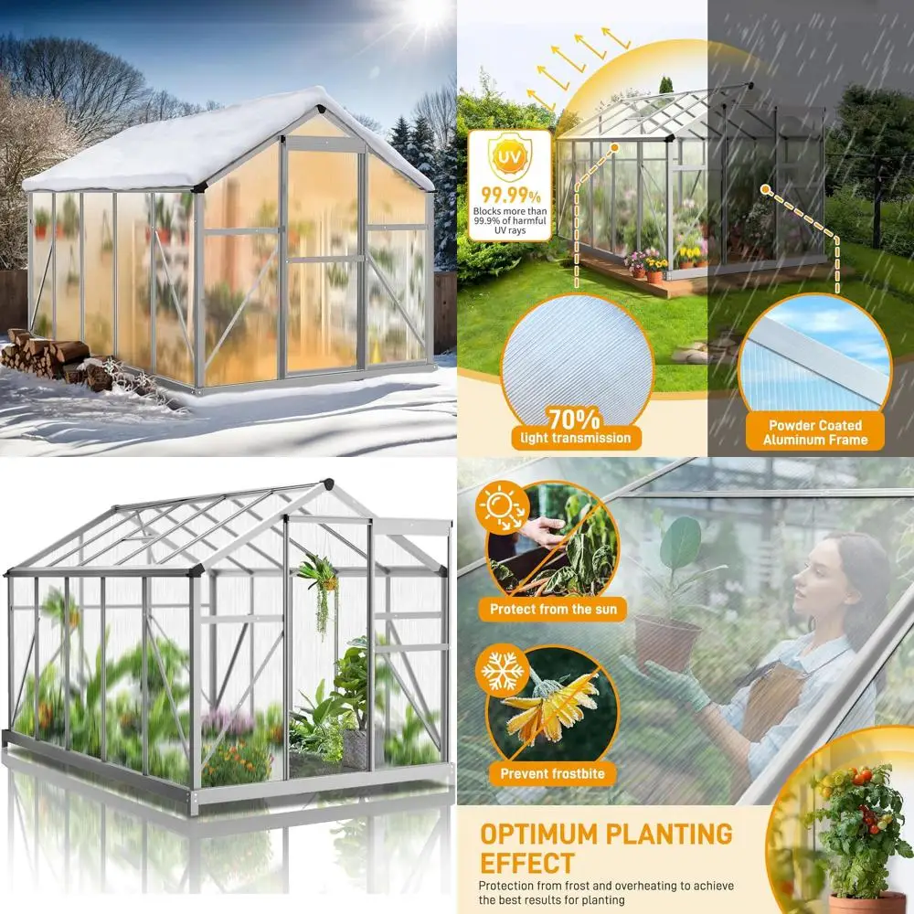 

Большая теплица из полиэтилена с 5 вентиляционными отверстиями на крыше для легкой установки - идеально подходит для садоводства на открытом воздухе