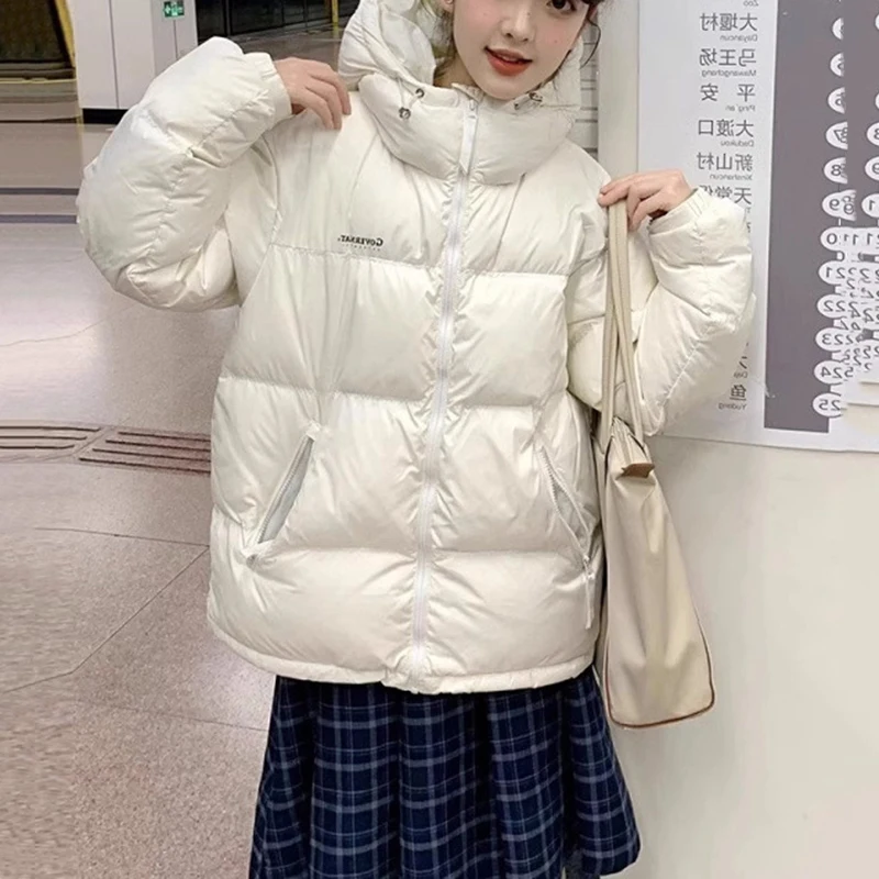 Winter Solid Hooded Down Jacket Women White Duck Down Warm Parker Outwears Female Waterproof Zipper Casual Quilted Jacket Coat