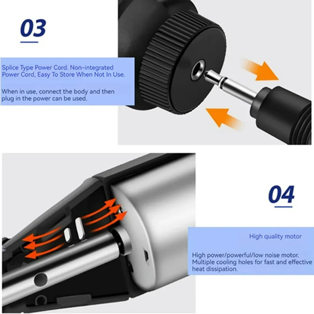 Bor listrik เครื่องเจียรขนาดเล็ก220V/110V 13W เครื่องเจาะเครื่องมือทางไฟฟ้าเครื่องมือหมุนขนาดเล็กชุดปากกาแกะสลักสว่านปากกา