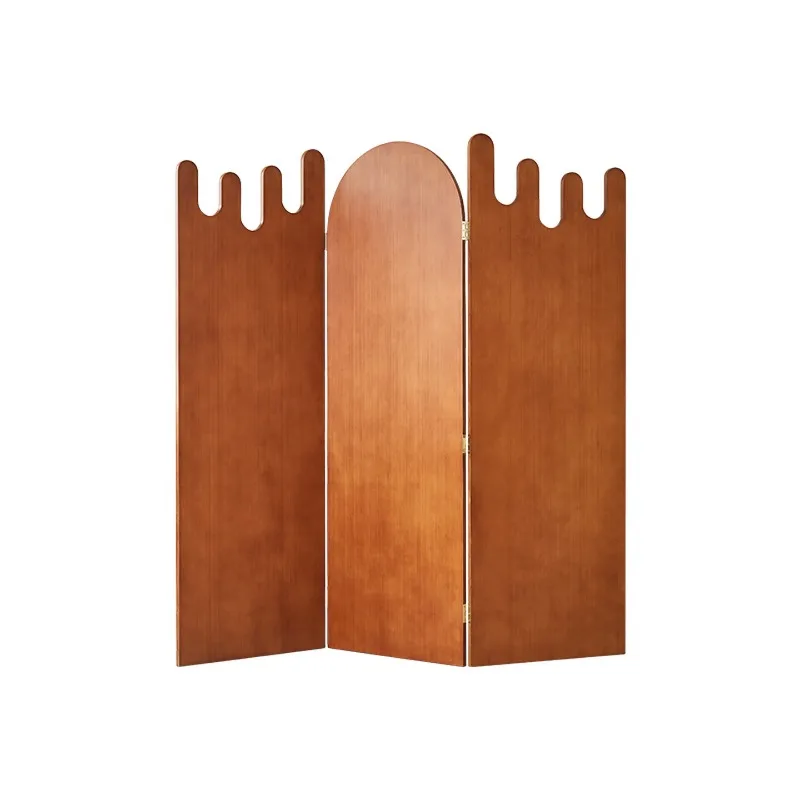 Antique solid wood partition in cookie screen, foldable mobile background decoration to block the screen