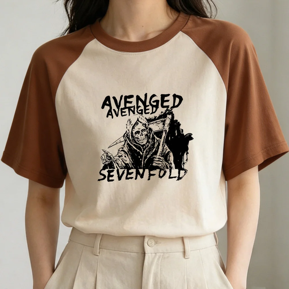 Avenged Sevenfold t shirt women goth Psychedelic gyaru kawaii shirt japan graphic gothic