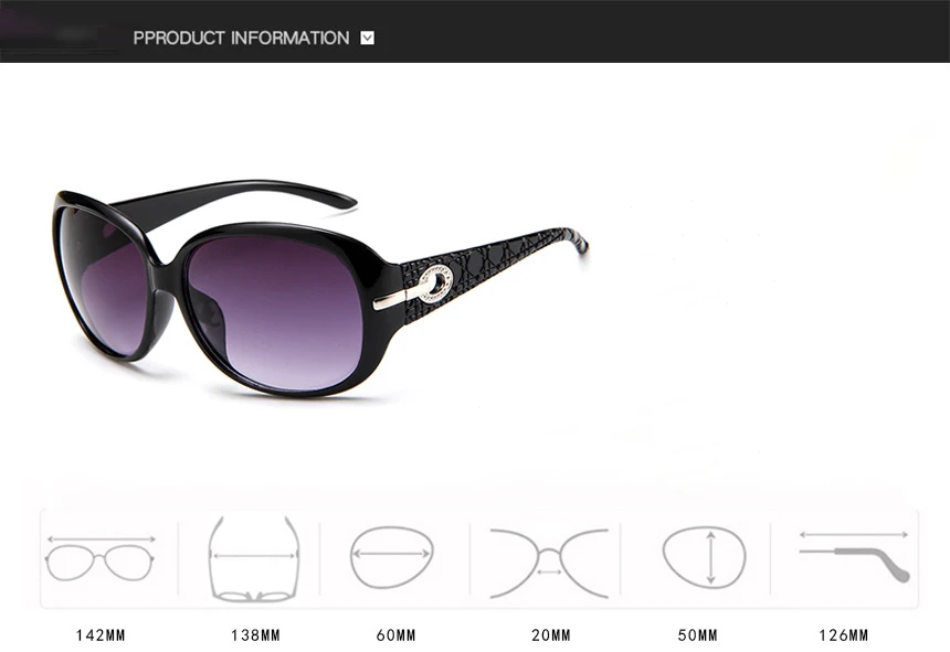 Damen-Sonnenbrille Elegante Komfortable Sonnenbrille Modischer Hohlstil Sonnenbrille Großer Rahmen Outdoor-Brille Sommer UV400 – Detail 3