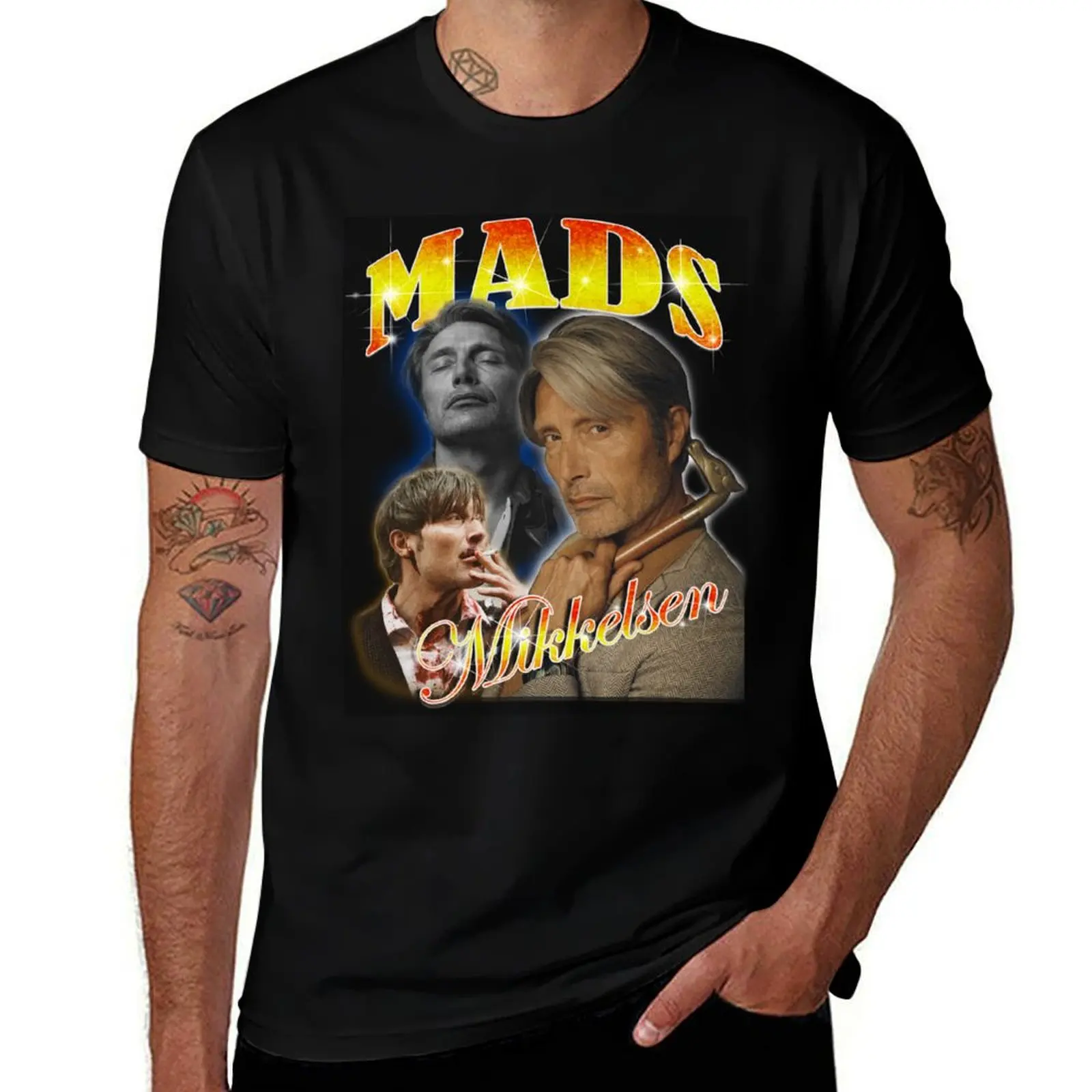 

Mads Mikkelsen Bootleg Design T-Shirt t shirts for man cotton funny anime t shirts oversize