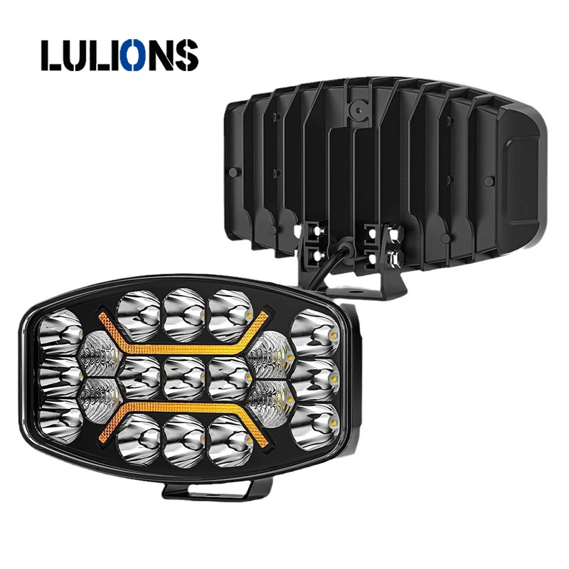 10inch 72w Truck Trailer Led Headlight Yellow White Engineering Vehicles Forklifts Drivering Work Light 12V 24V Driving Light