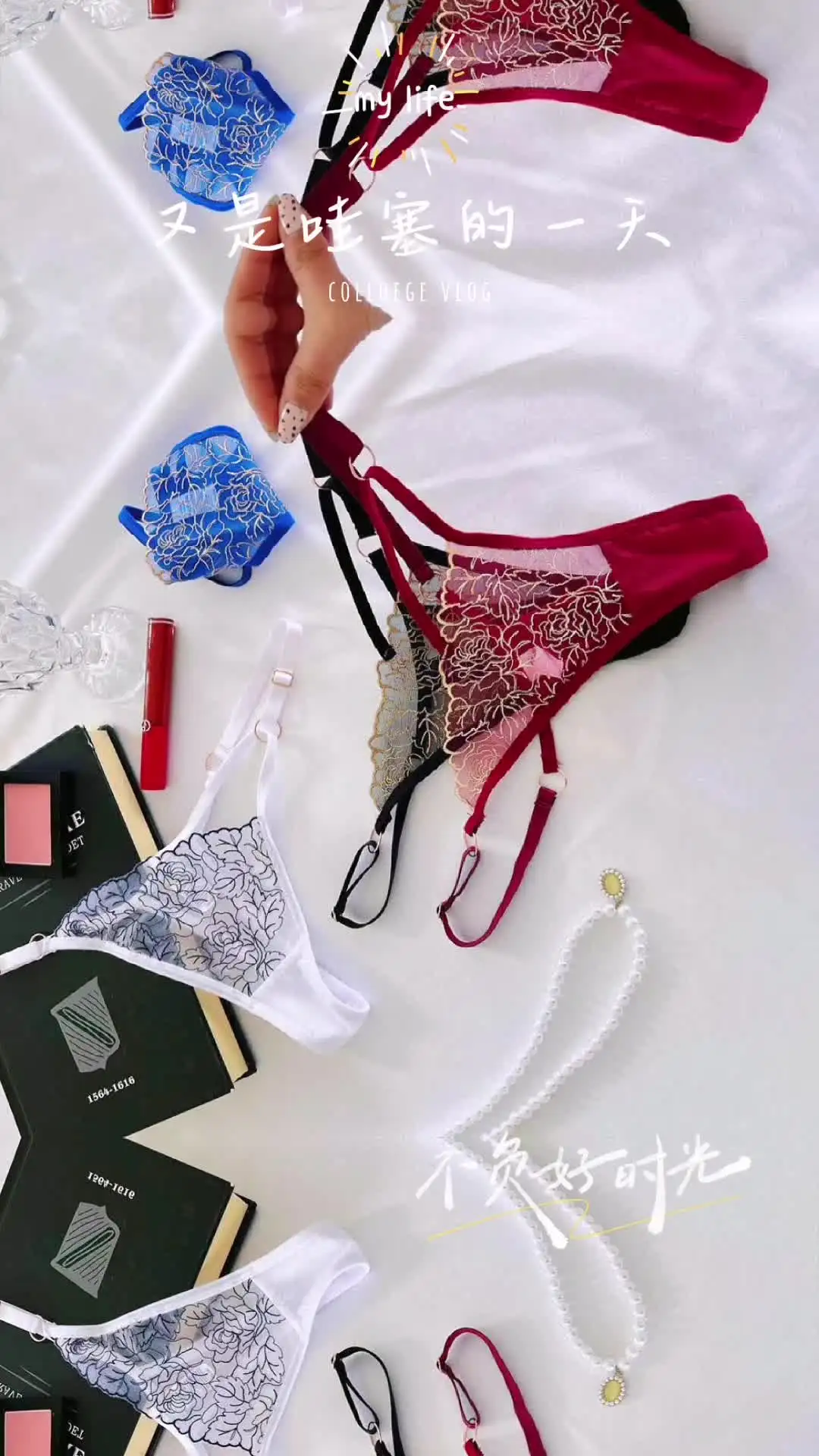 Sexy Lace Embroidery Thongs Women G Strings Panties Transparent Mesh Underwear Ladies Briefs Adjustable Waist Culotte Femme
