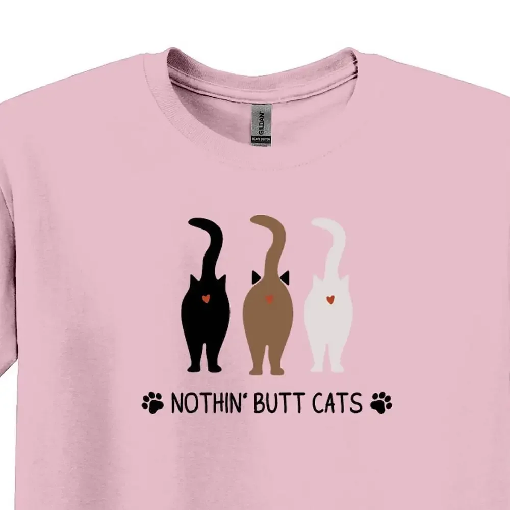 

Футболка с забавным котом Nothin Butt Cats S Mom для владельцев женщин