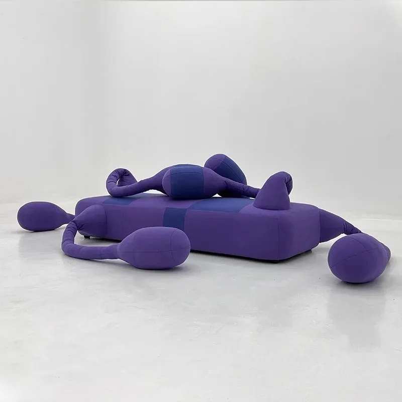 pop creative design art sofa Italian light luxury fabric sofa home furniture animal shape octopus living room