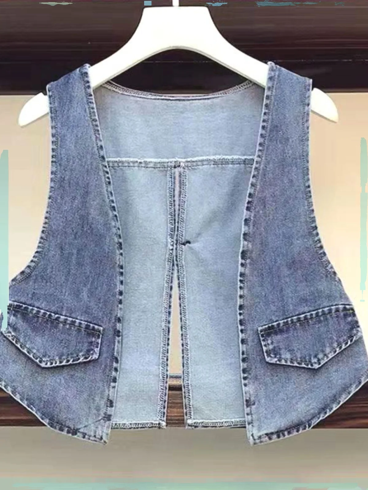 Slim Fit Denim Vest Women's Summer Thin Style Fashionable Korean Version 2023 Versatile Sleeveless Small  Jacket Vest Ou...