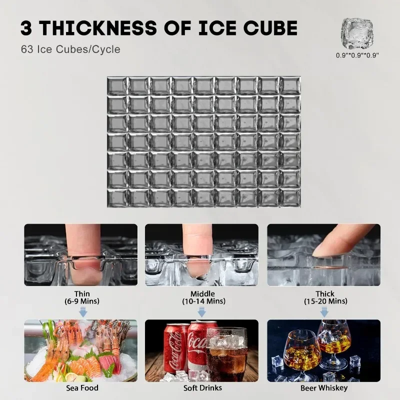 Commercial  Maker Machine, Ice Capacity,    Ice Cubes per  Ice Machine Maker Freezing Appliances