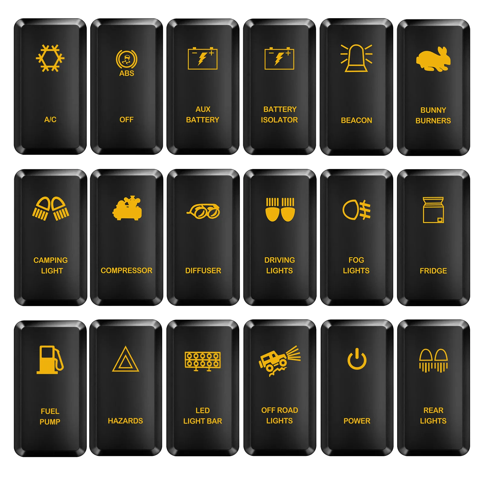 12V Orange Led Push…