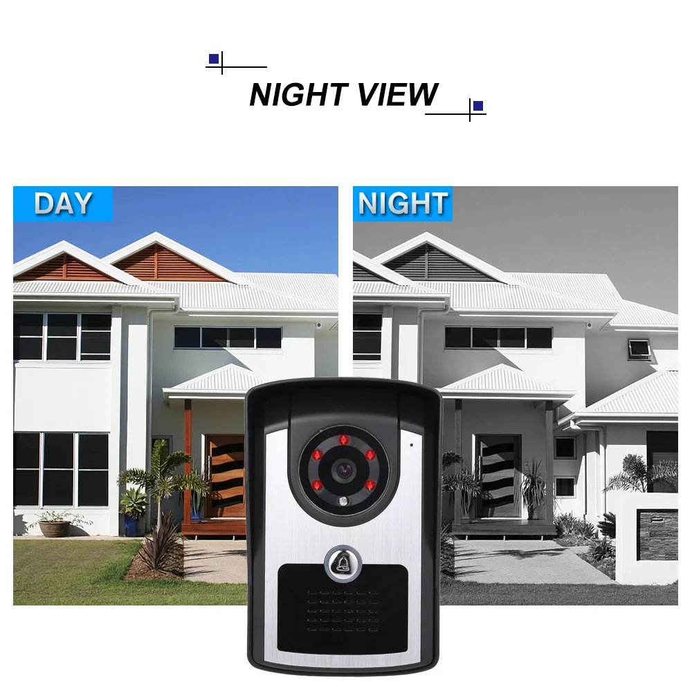 7 inch Monitor HD Camera Video Door Phone Color Doorbell Intercom System IR Night Vision Wired Doorbell Camera Waterproof