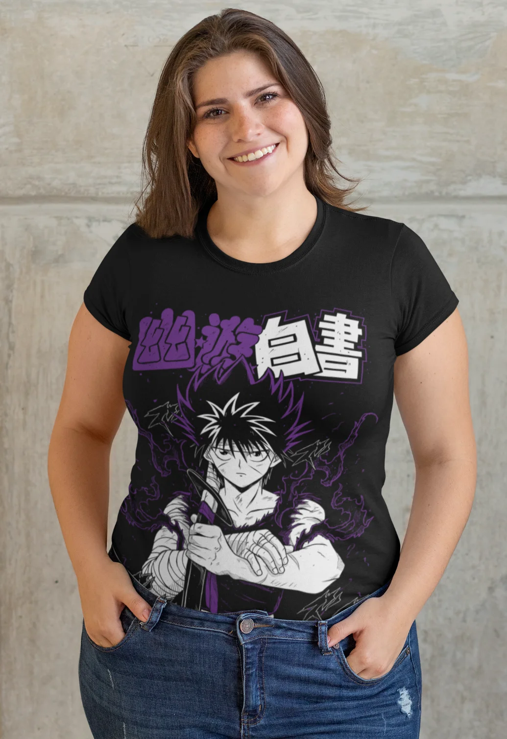 Hiei Yu Yu Hakusho T-shirt Kuwabara Kurama Yusuke Hiel  Black Shirt